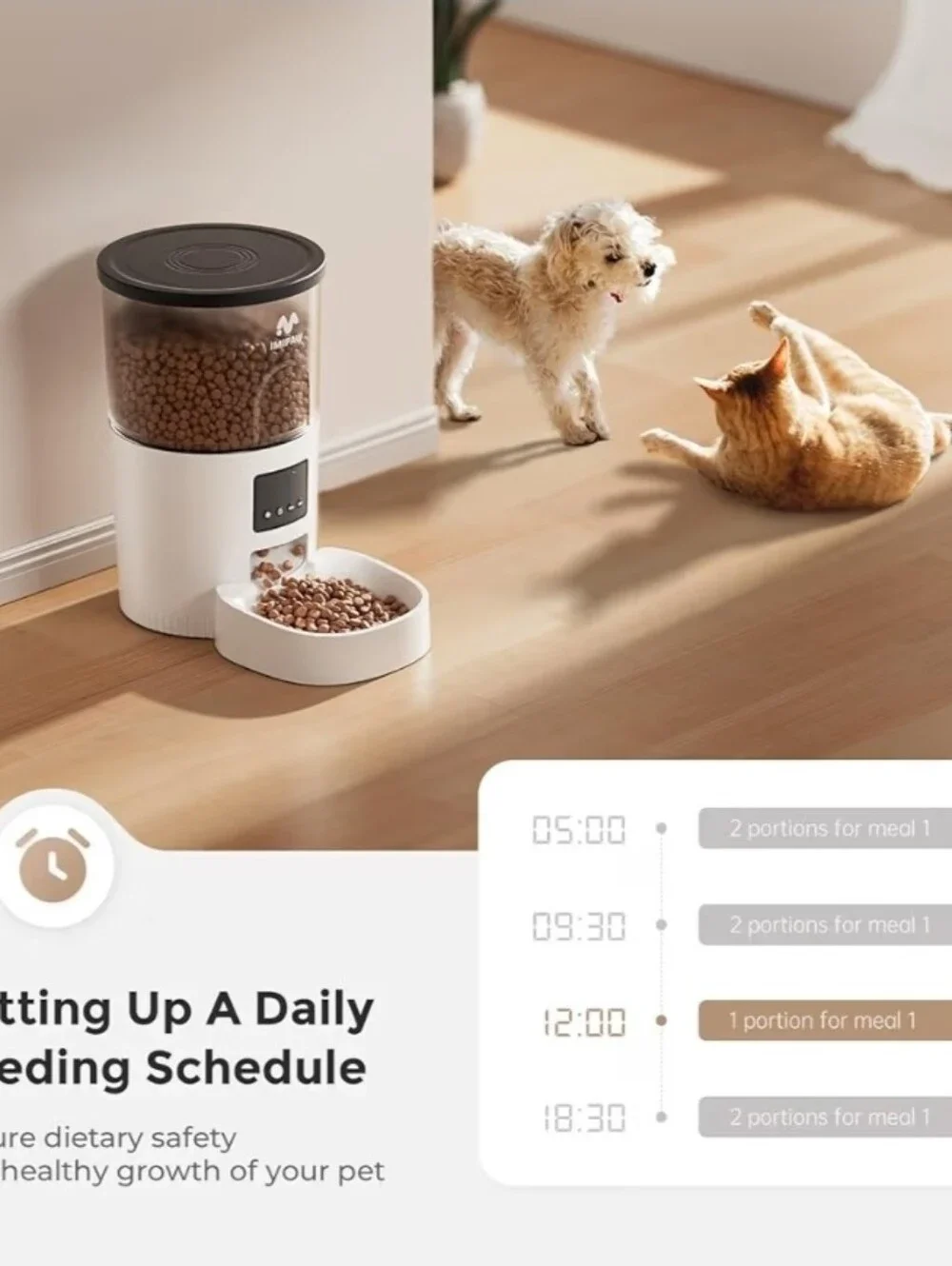 IMIPAW Automatic Cat Feeder - 3L Pet Dry Food Dispenser with Timed Programmable